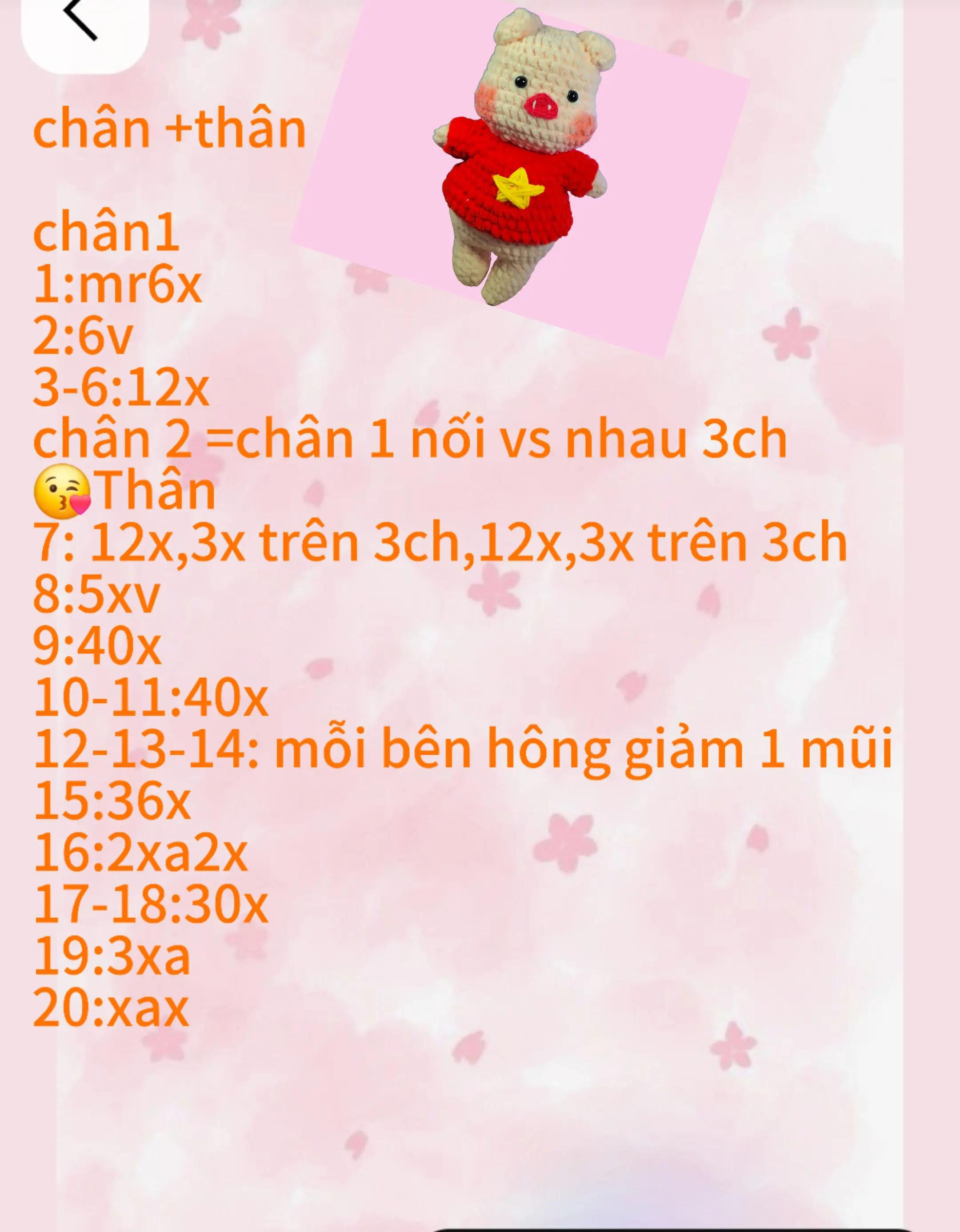 chart bé heo mặc áo Việt Nam