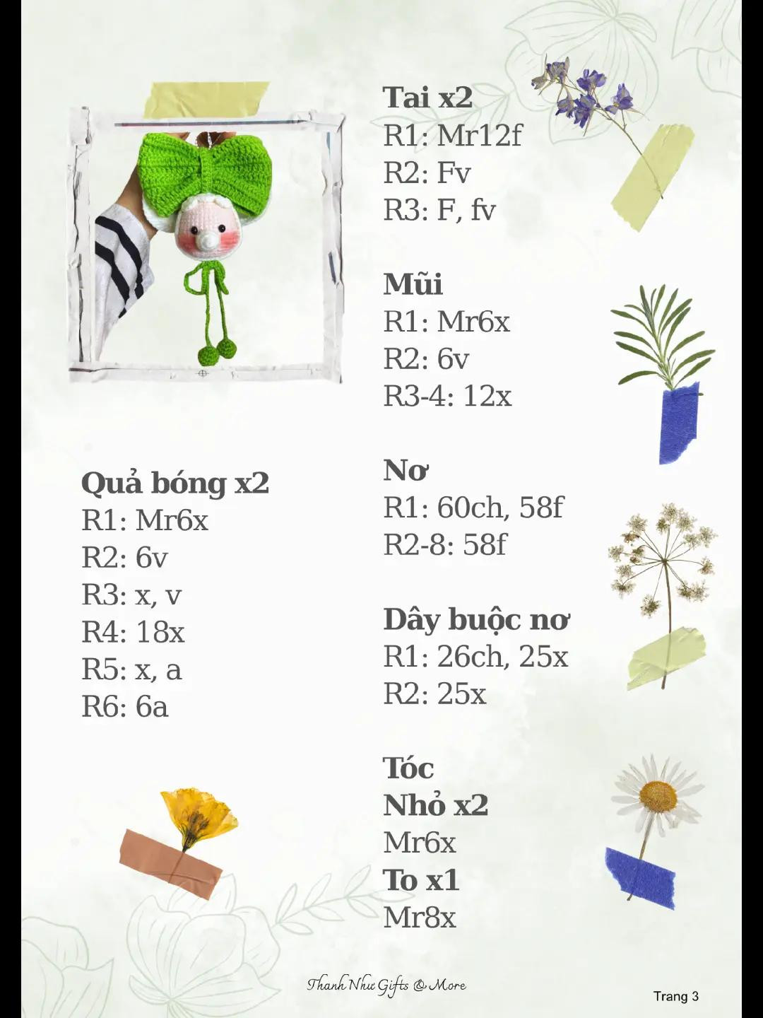 chart bé mickey nơ