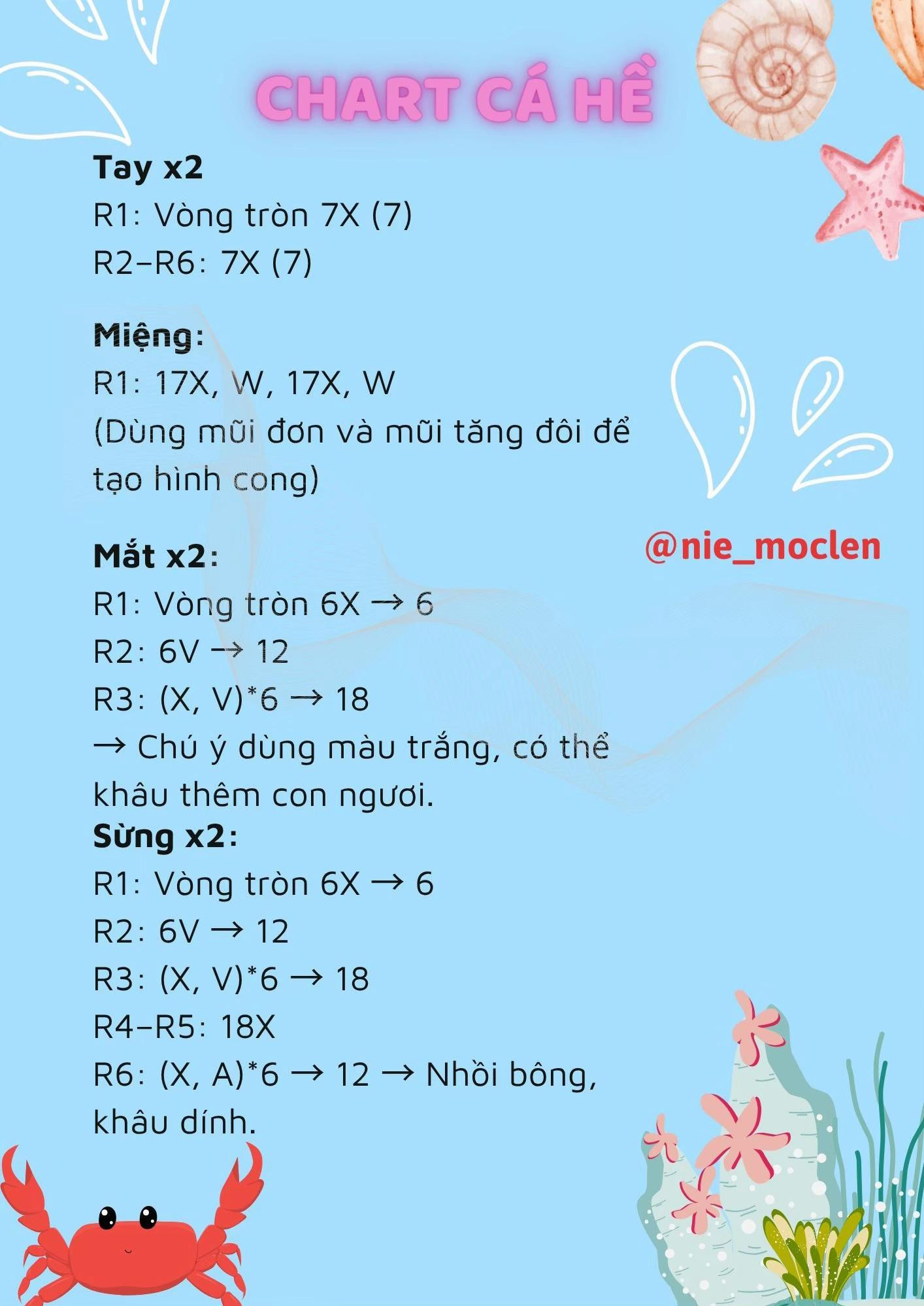 chart cá hề móc len