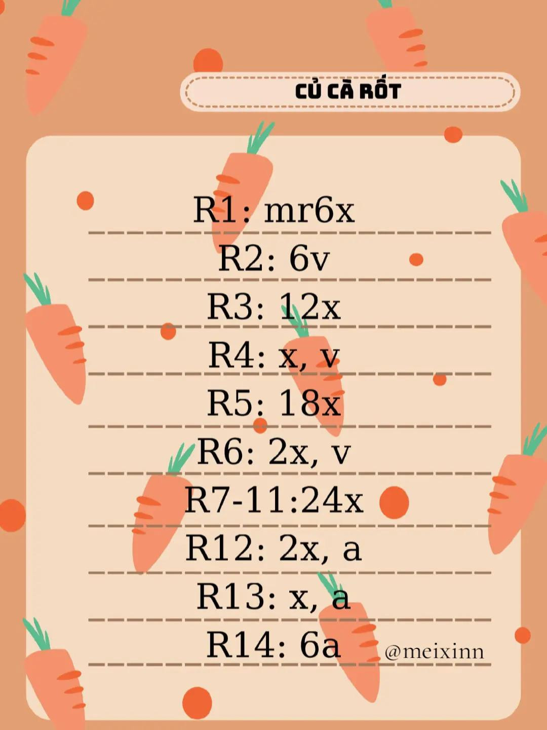 chart củ cà rốt