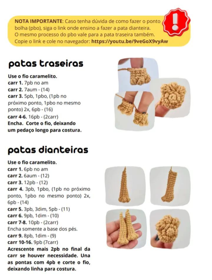 Chart de Amigurumi de Pastor Alemão Fofo e Detalhado
