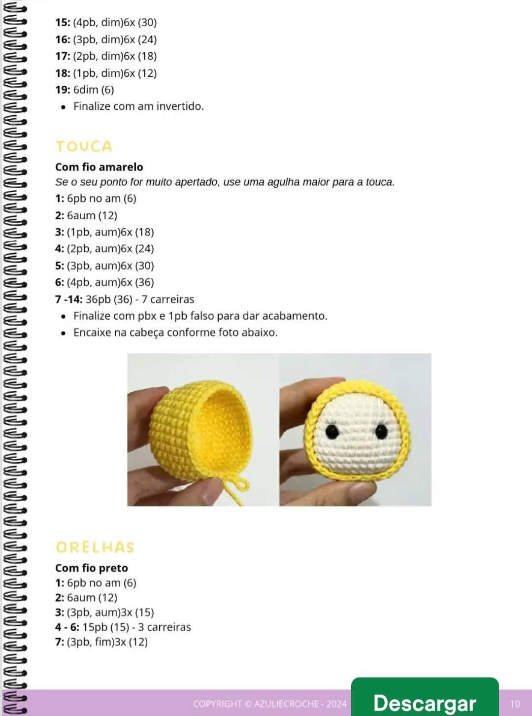 Chart de Crochê Amigurumi Chimmy com Instruções Detalhadas e Materiais