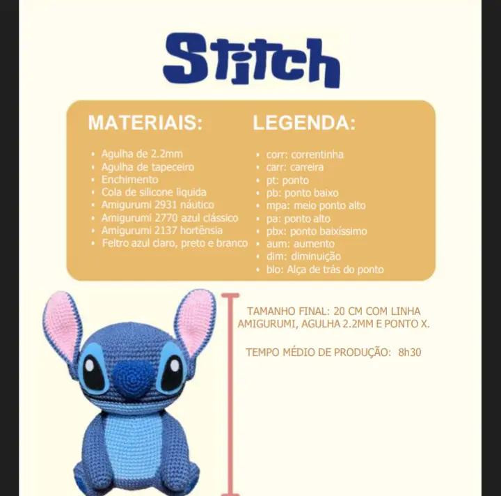 Chart de Crochê: Bonecos Stitch e Angel com Detalhes Incríveis