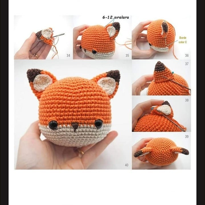 Chart de Crochê Intermediário para Raposa Amigurumi Fofa