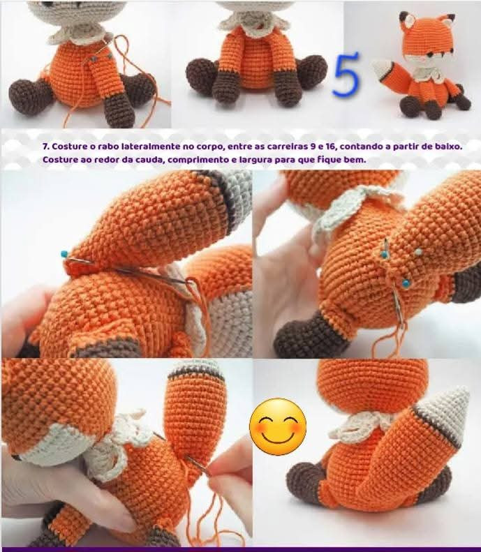 Chart de Crochê Intermediário para Raposa Amigurumi Fofa