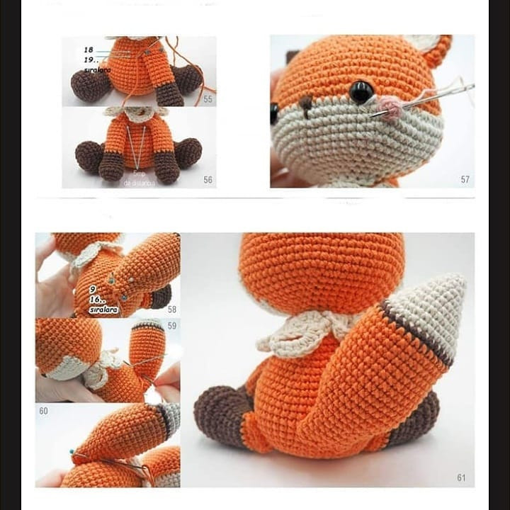 Chart de Crochê Intermediário para Raposa Amigurumi Fofa