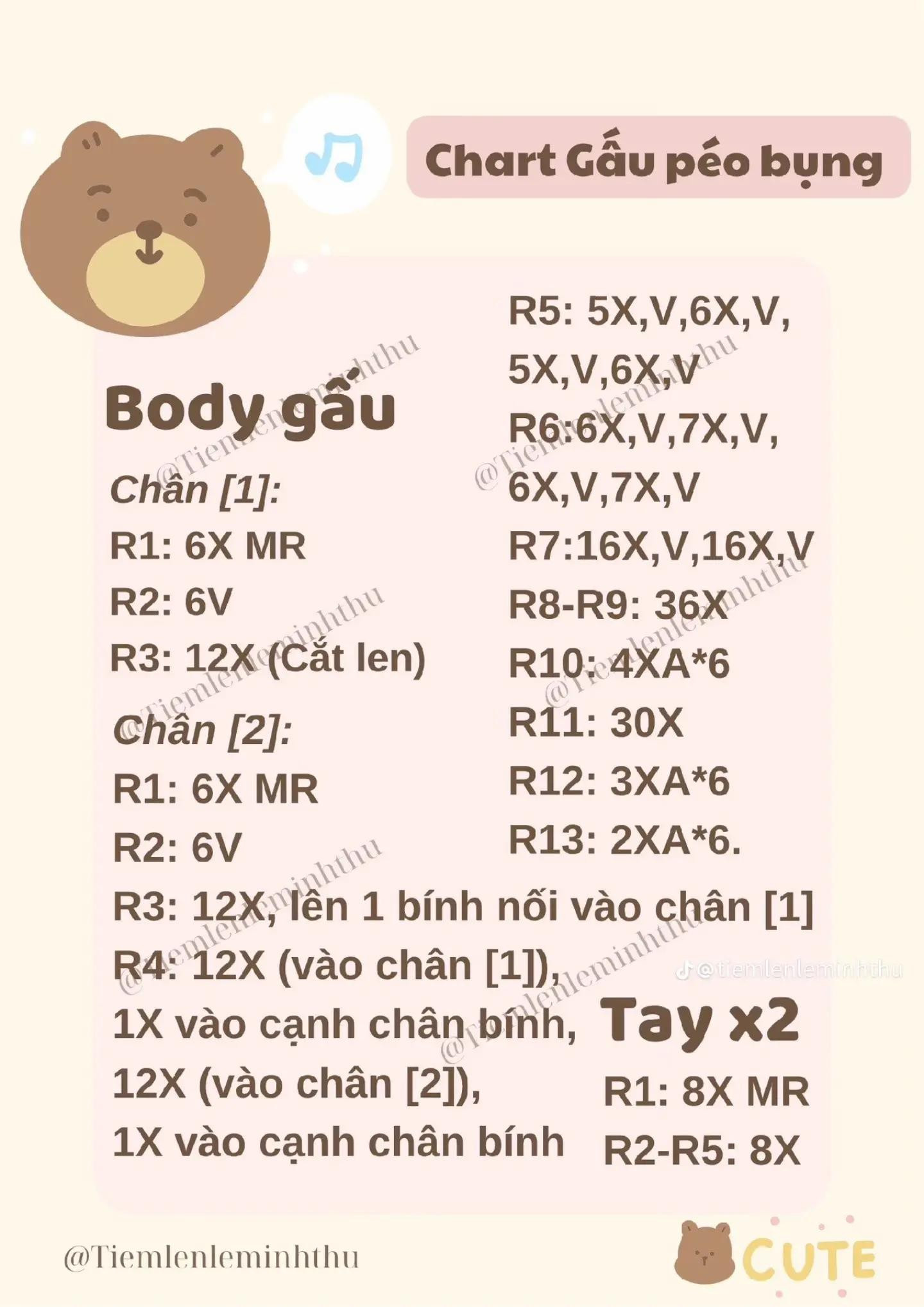 chart gấu mặc váy