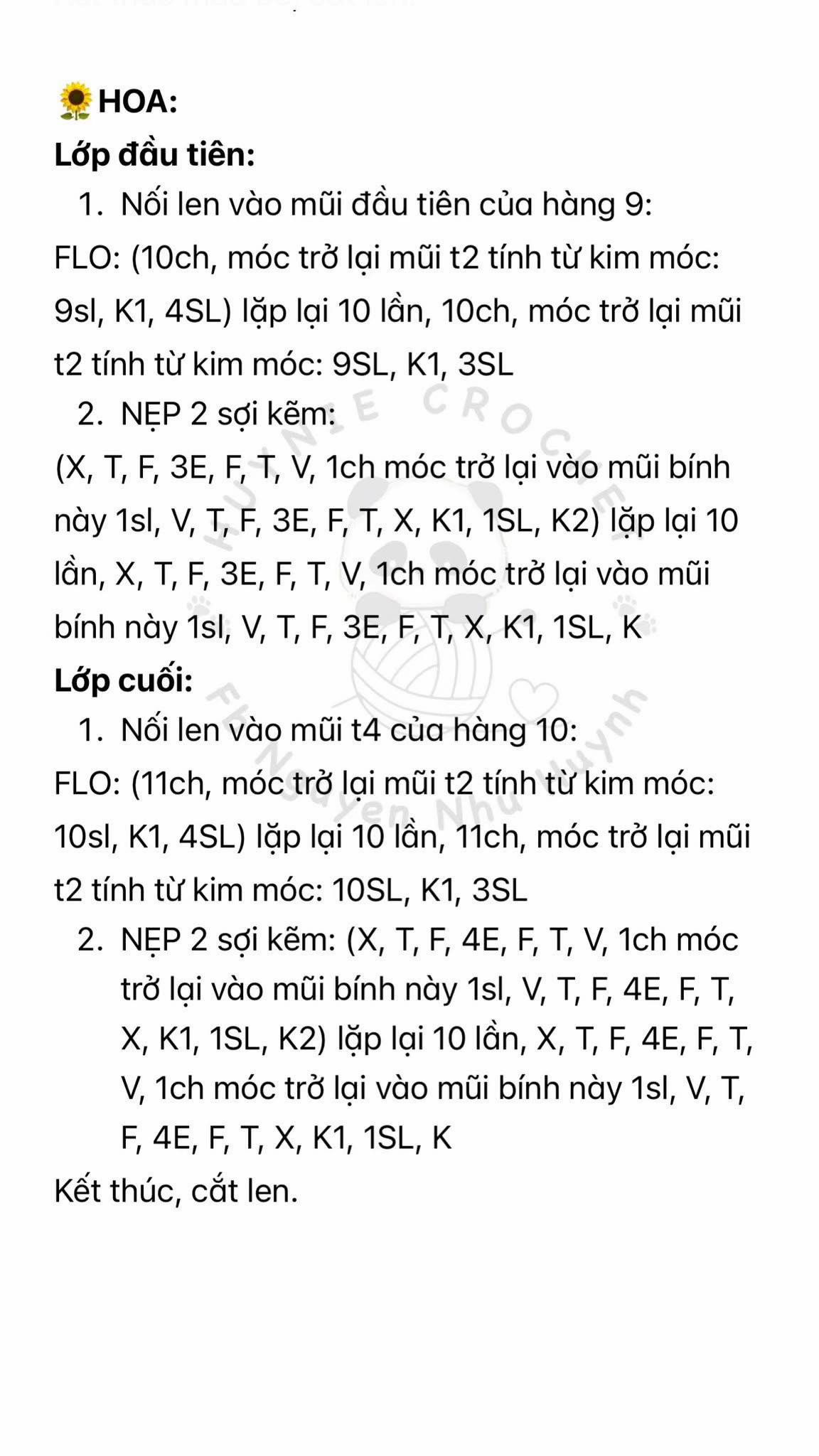 Chart hoa hướng dương nhung đũa🌻