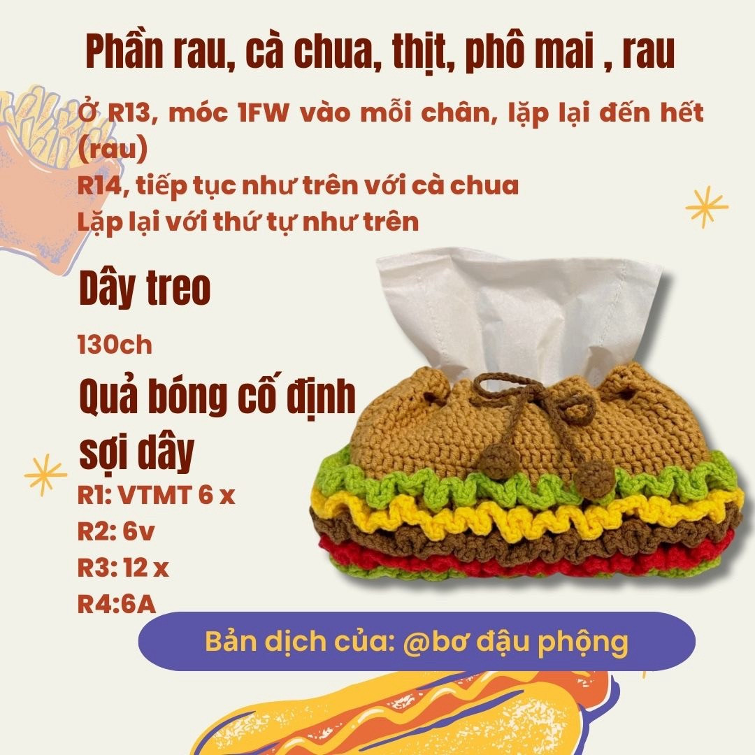 chart hộp khăn giấy hamburger