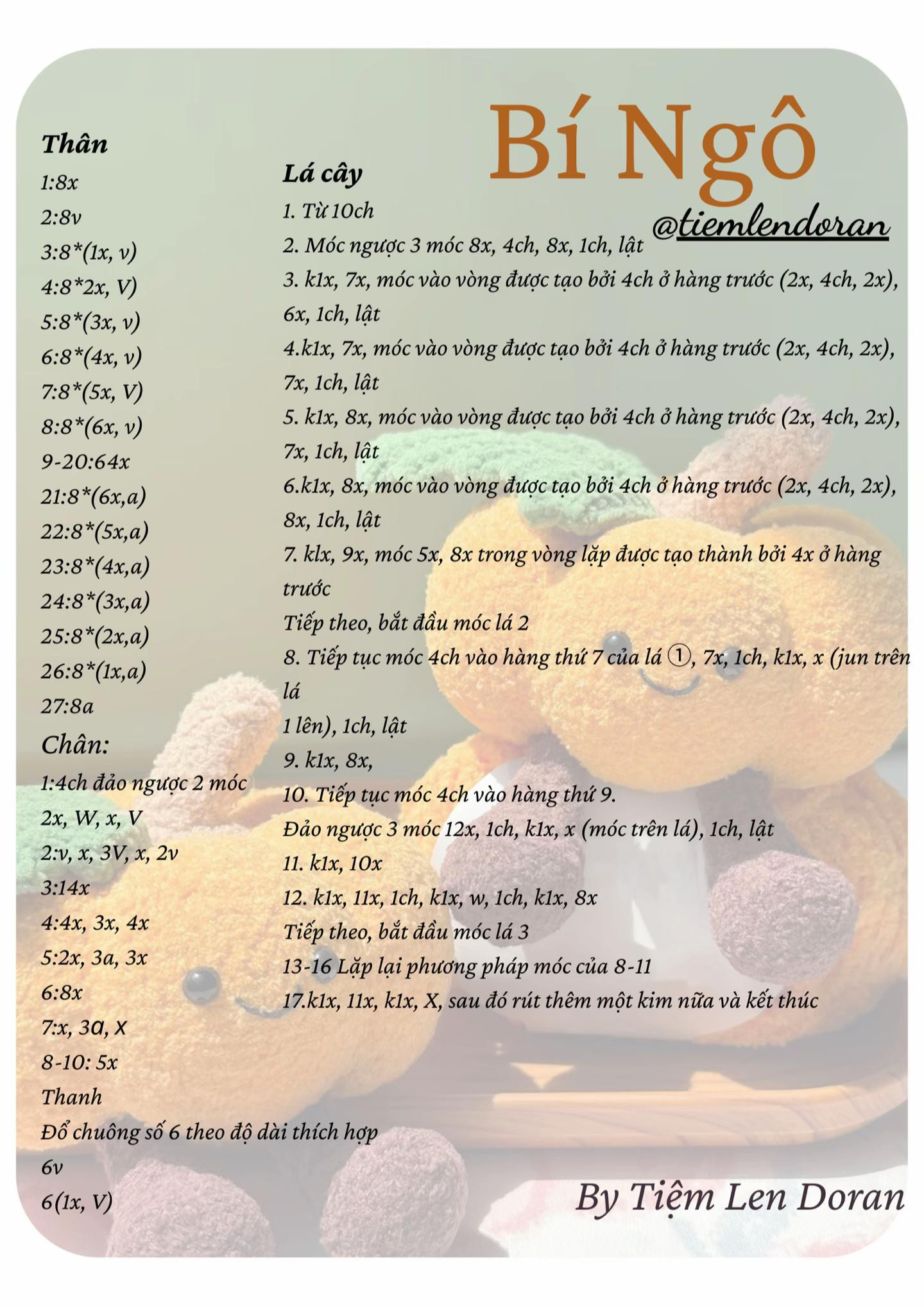 chart len móc quả bí ngô