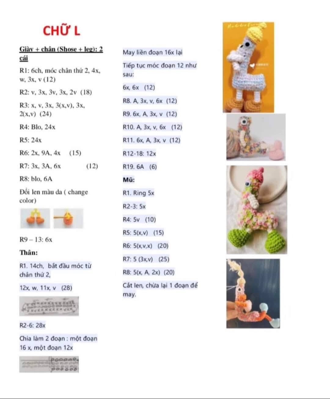 chart móc bảng chữ cái len