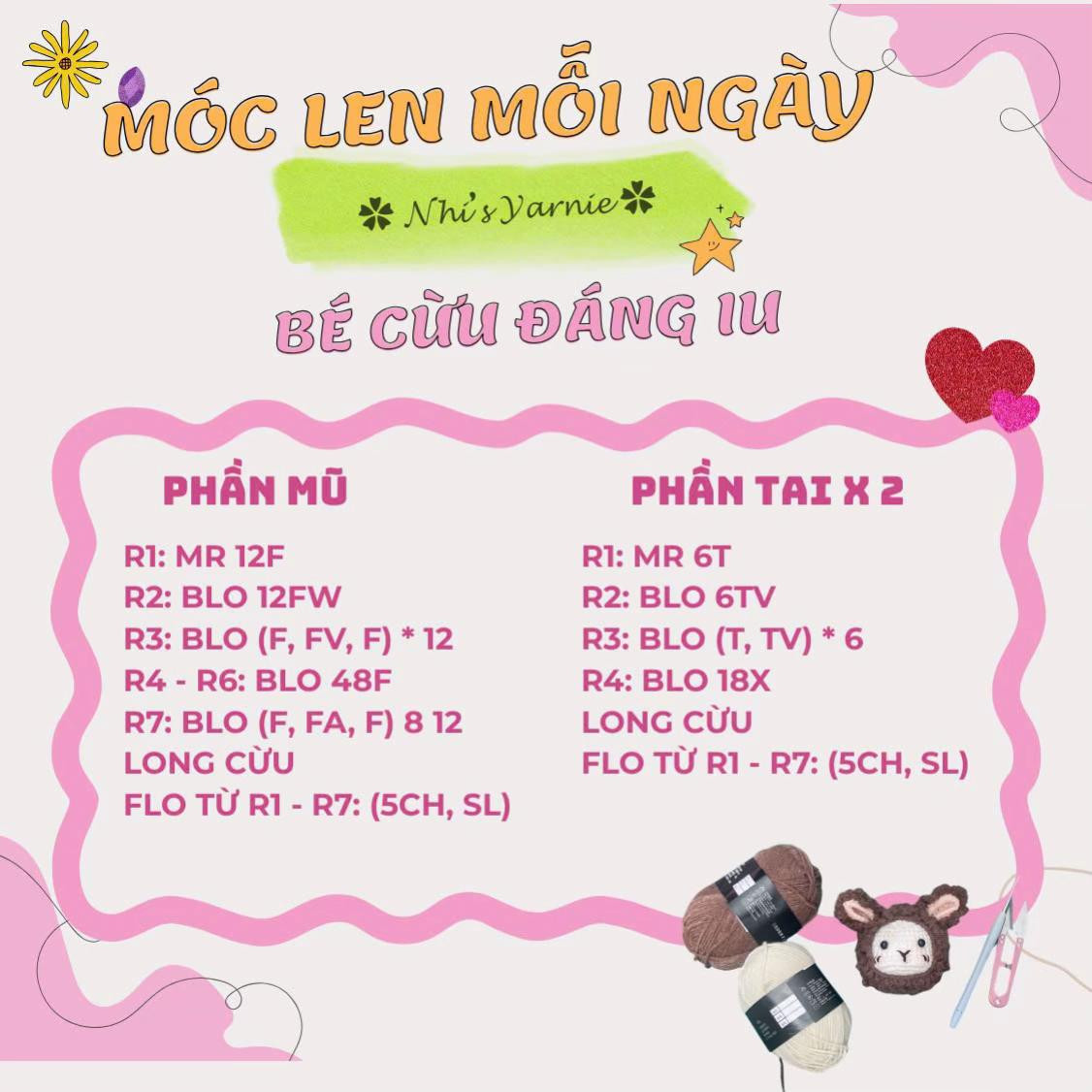 chart móc bé cừu đáng iu