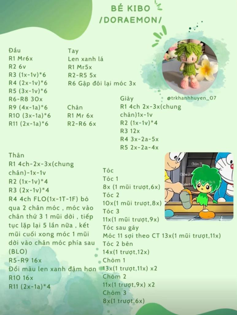 chart móc bé kibo doraemon