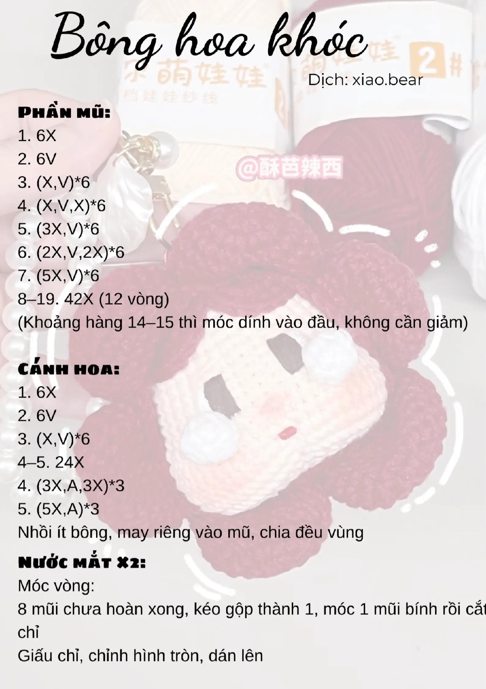 chart móc bông hoa khóc