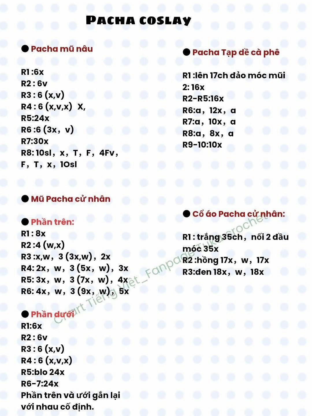 chart móc chó pacha cosplay