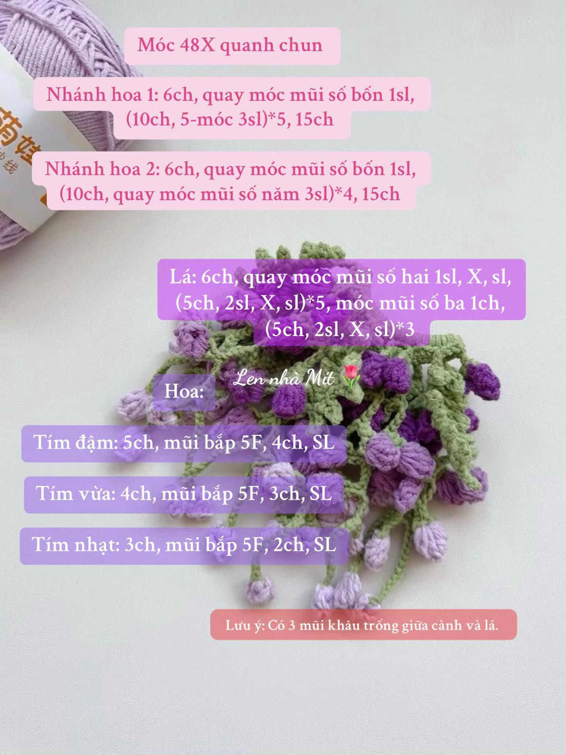 Chart móc cột tóc hoa tử đằng
