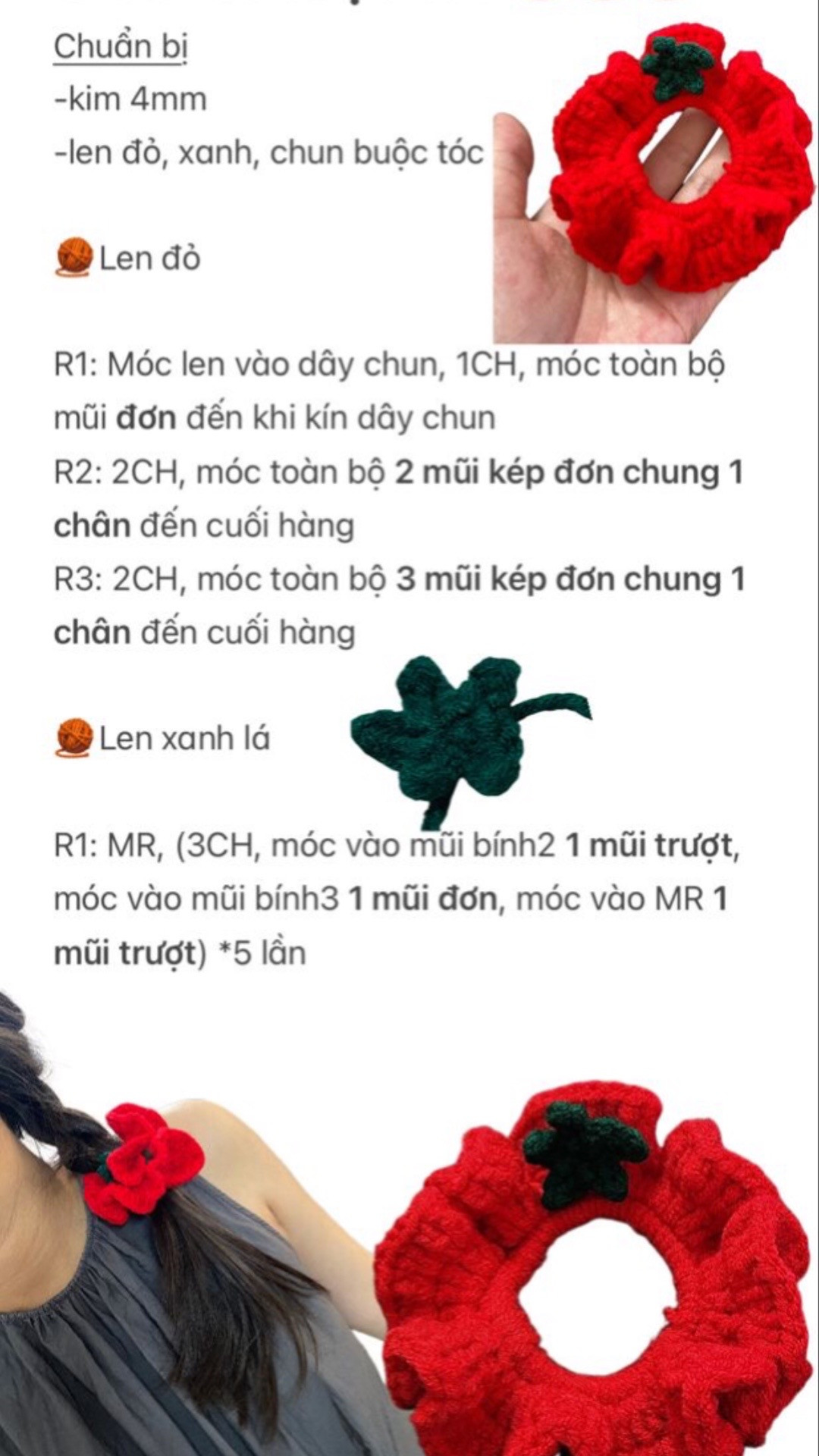 chart móc dây cột tóc trái bơ