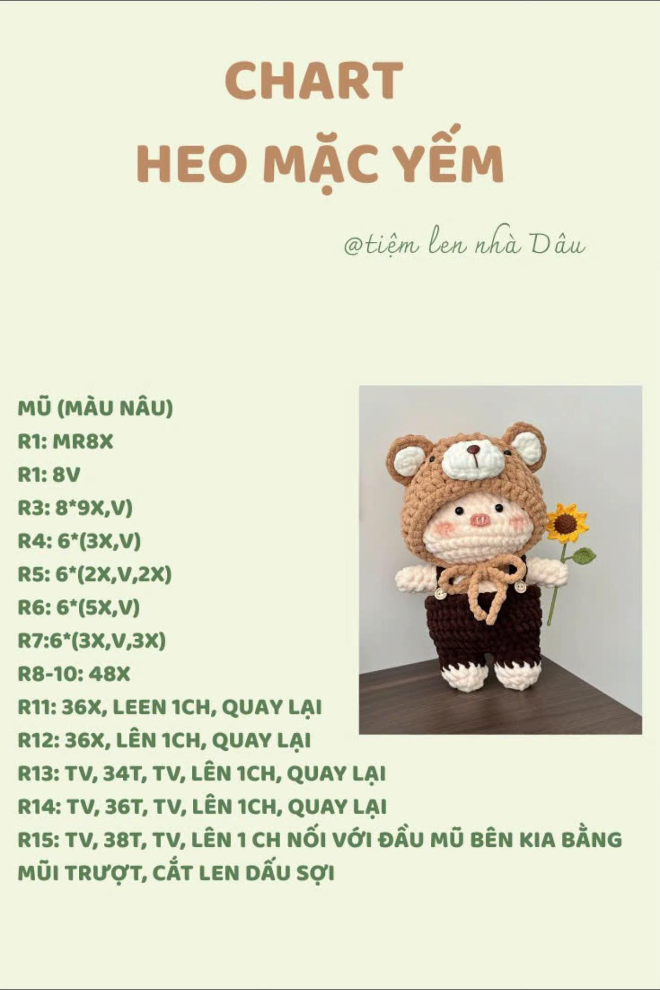 chart móc heo mặc yếm