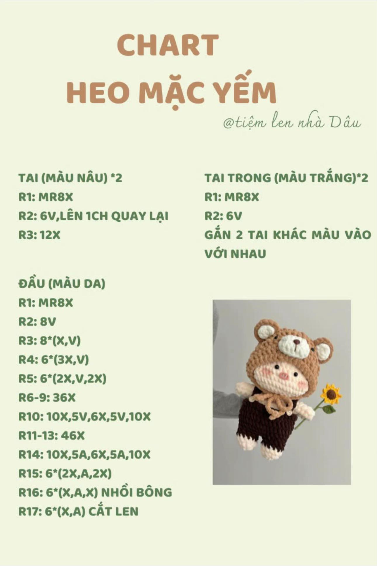 chart móc heo mặc yếm