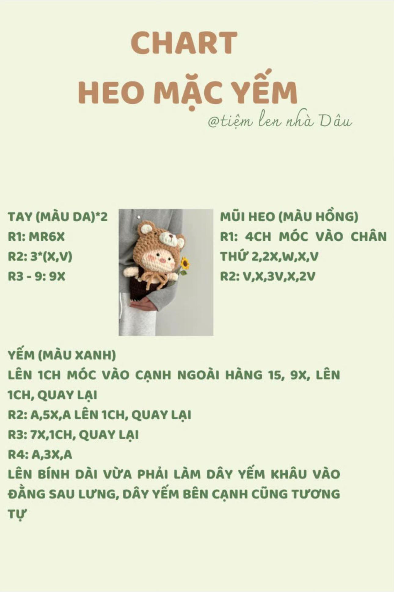 chart móc heo mặc yếm