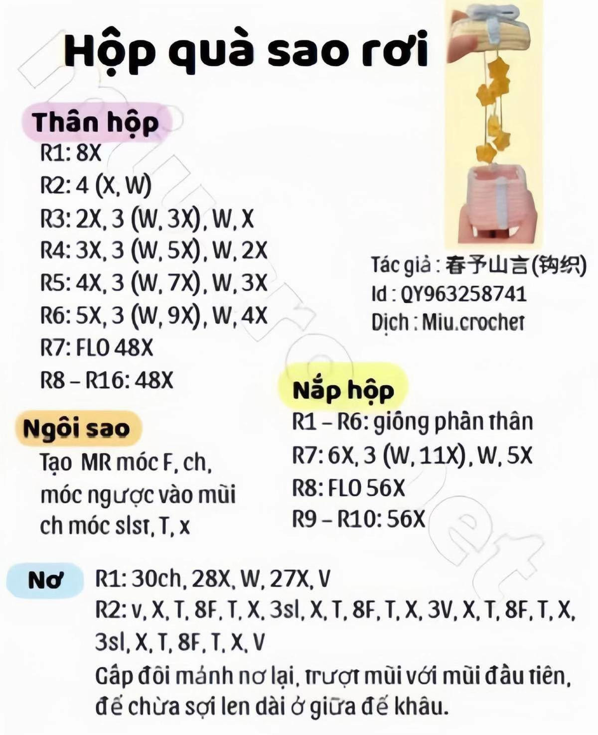 chart móc hộp quà sao rơi