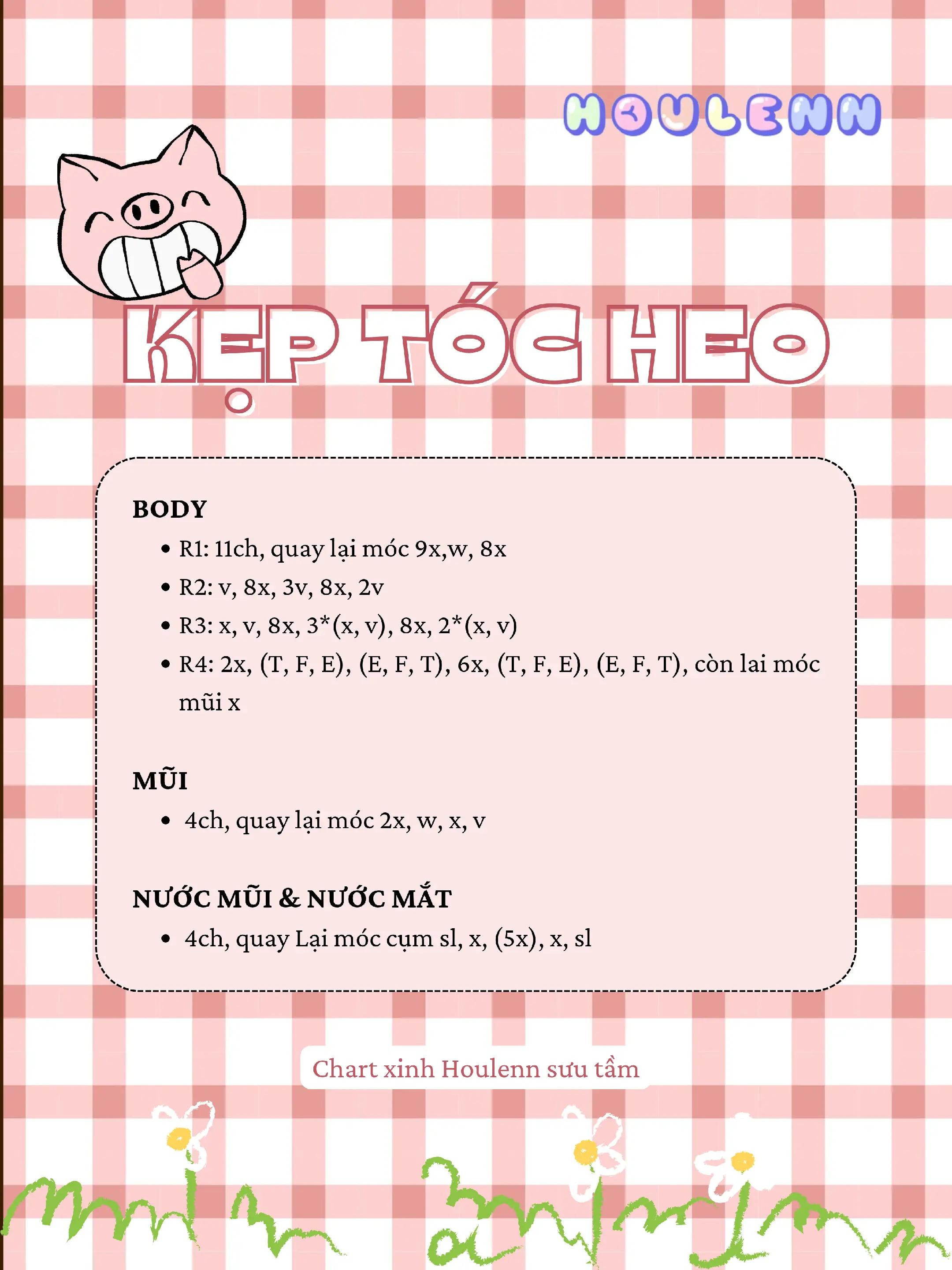 chart móc kẹp tóc heo