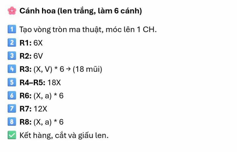 chart móc khóa hoa cúc rơi cánh