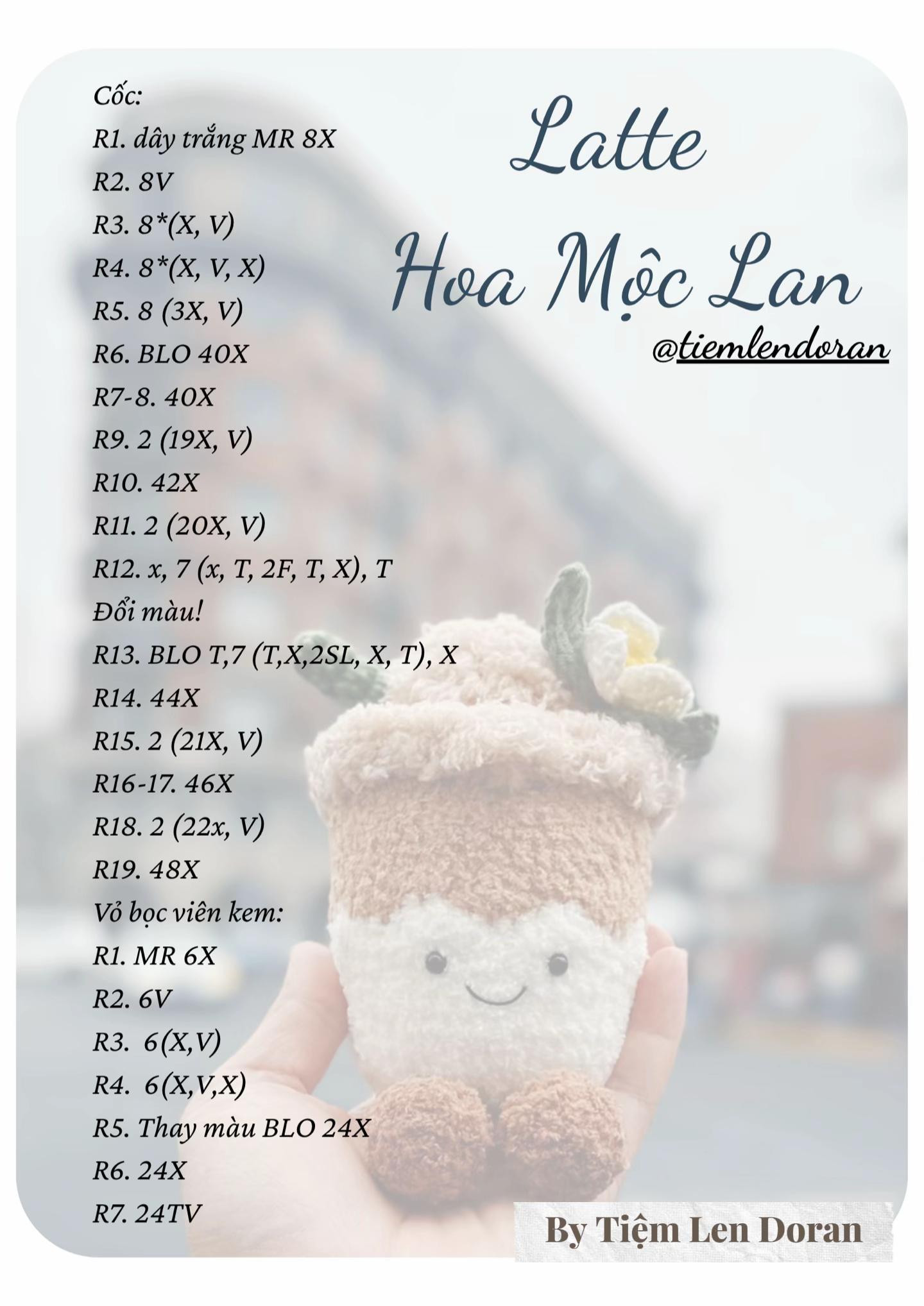 chart móc latte hoa mộc lan