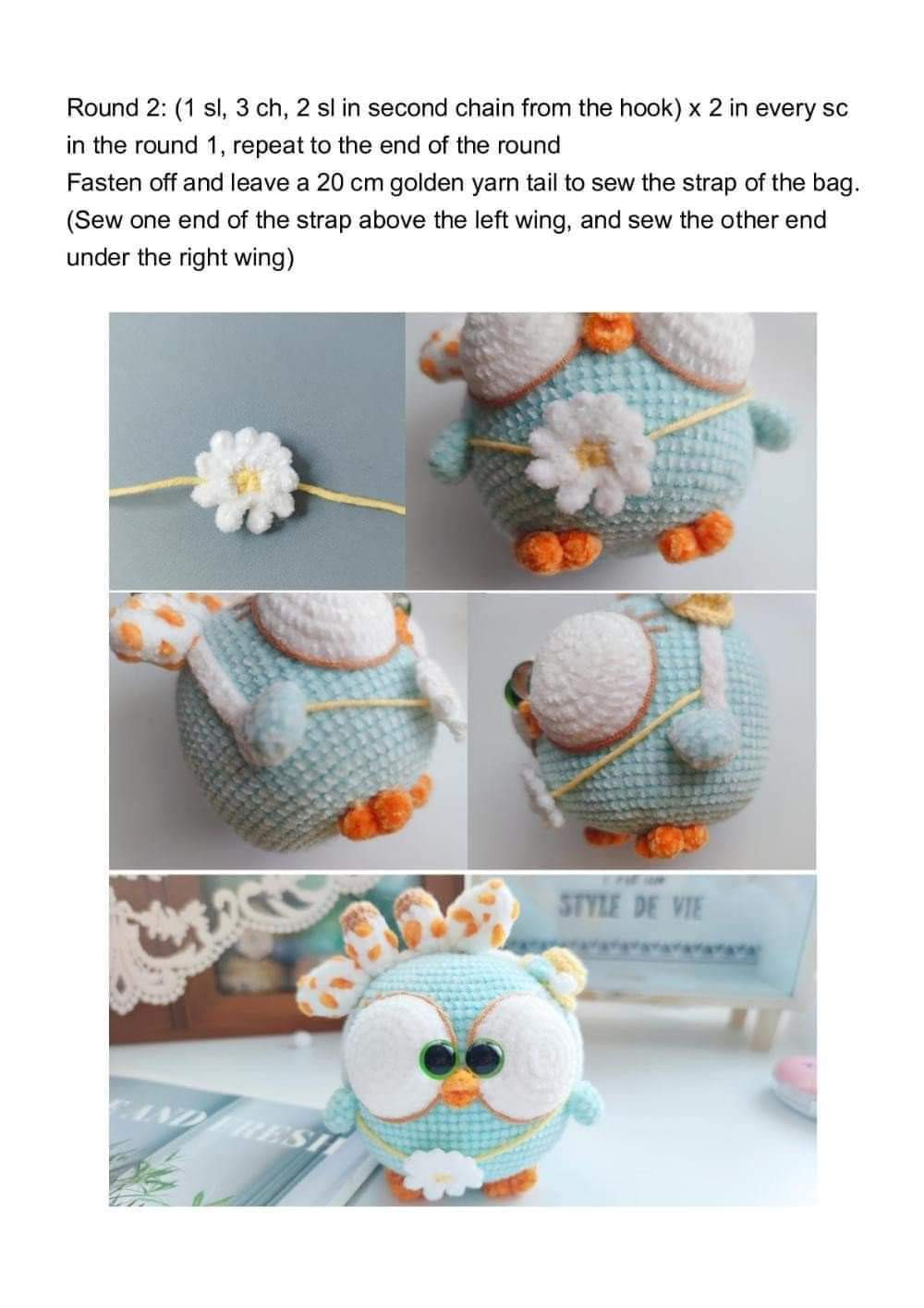 Chart Móc Len: Bốn Chú Cú Amigurumi Ngộ Nghĩnh Dễ Thương