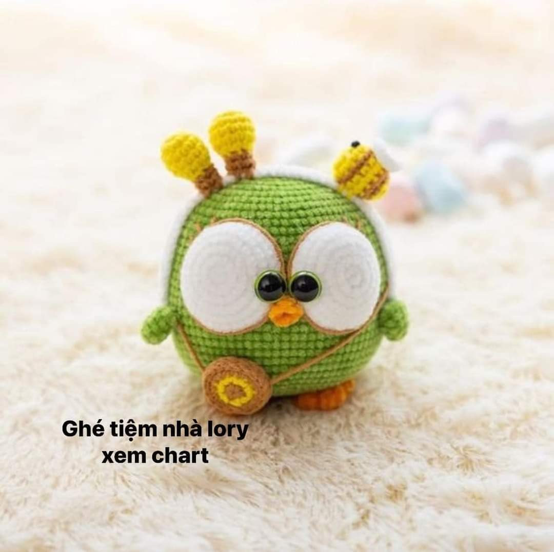 Chart Móc Len: Bốn Chú Cú Amigurumi Ngộ Nghĩnh Dễ Thương
