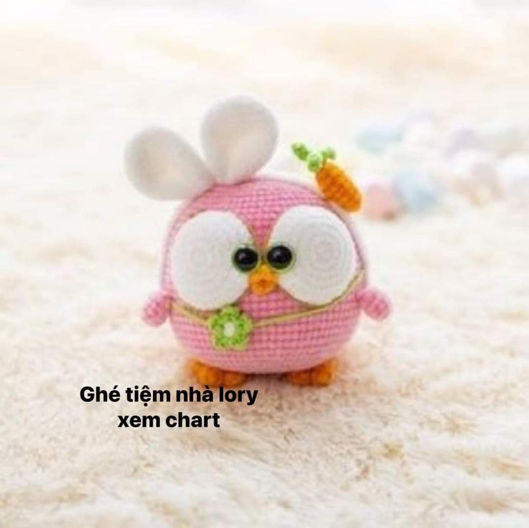 Chart Móc Len: Bốn Chú Cú Amigurumi Ngộ Nghĩnh Dễ Thương