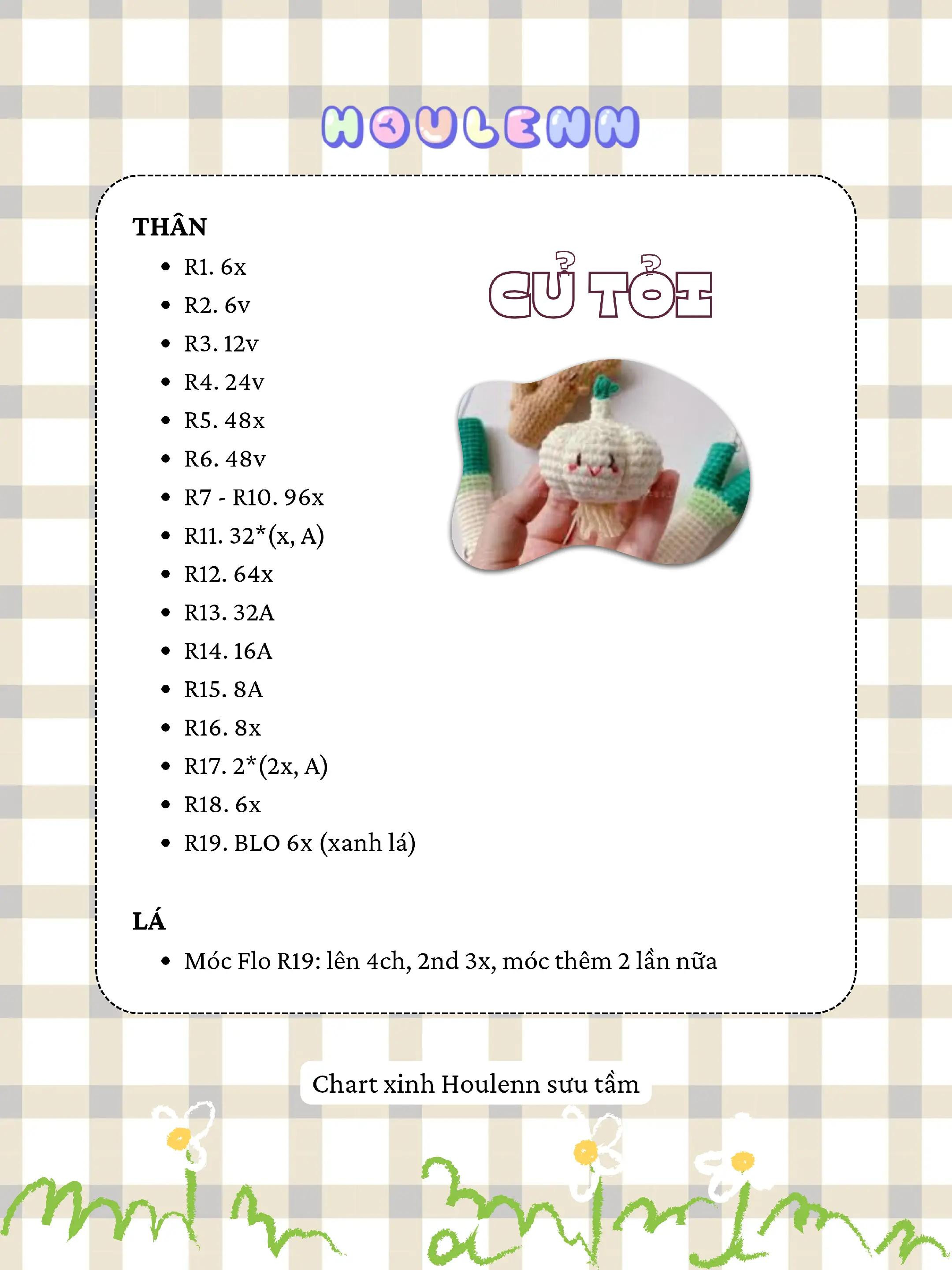 chart móc len củ tỏi