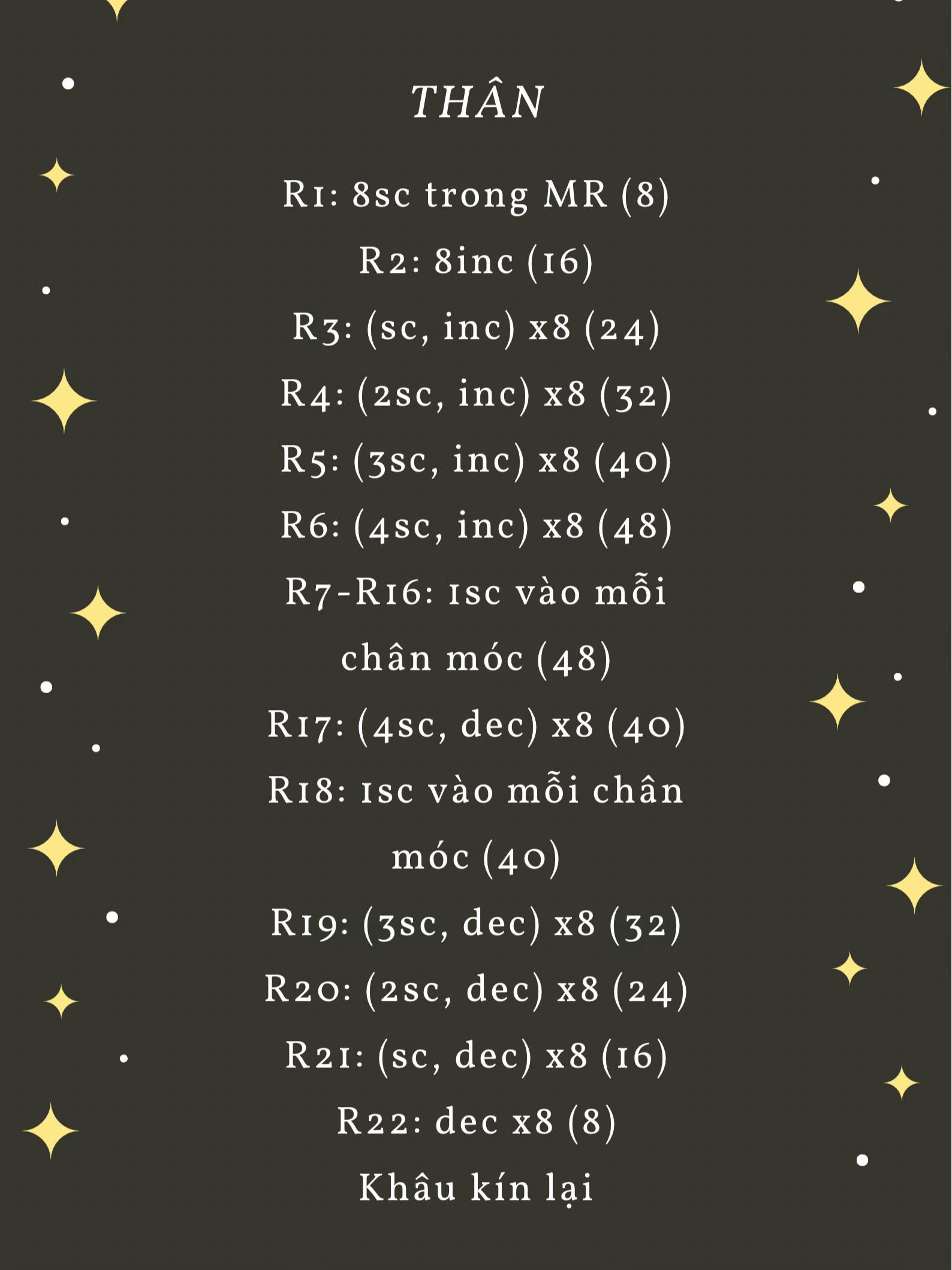 chart móc len gấu bông