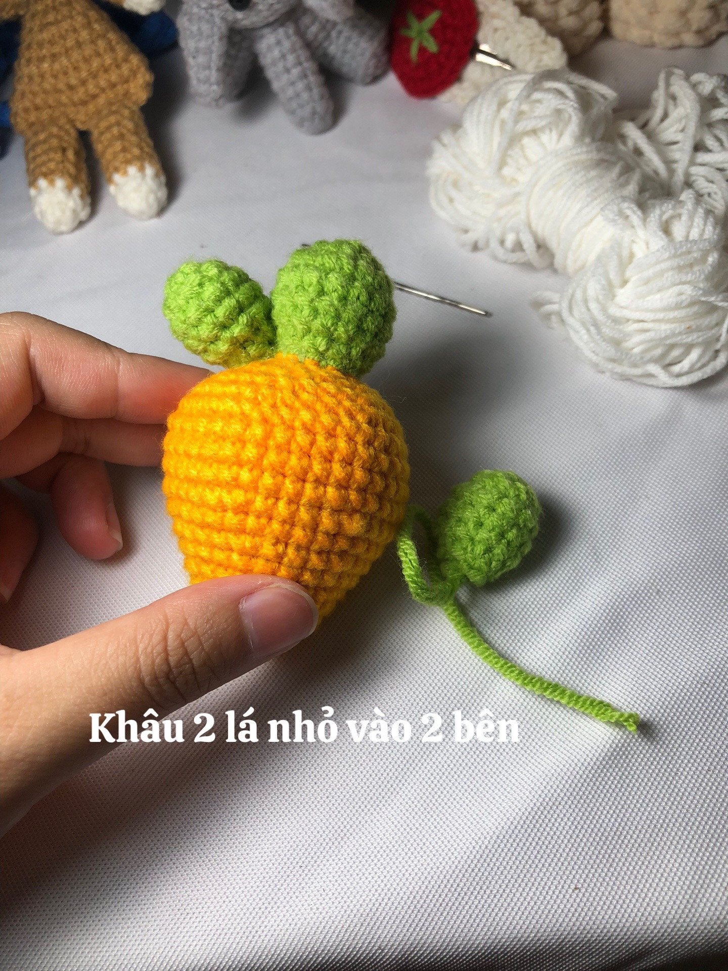 Chart móc len hình củ cà rốt dễ thương cho người mới bắt đầu