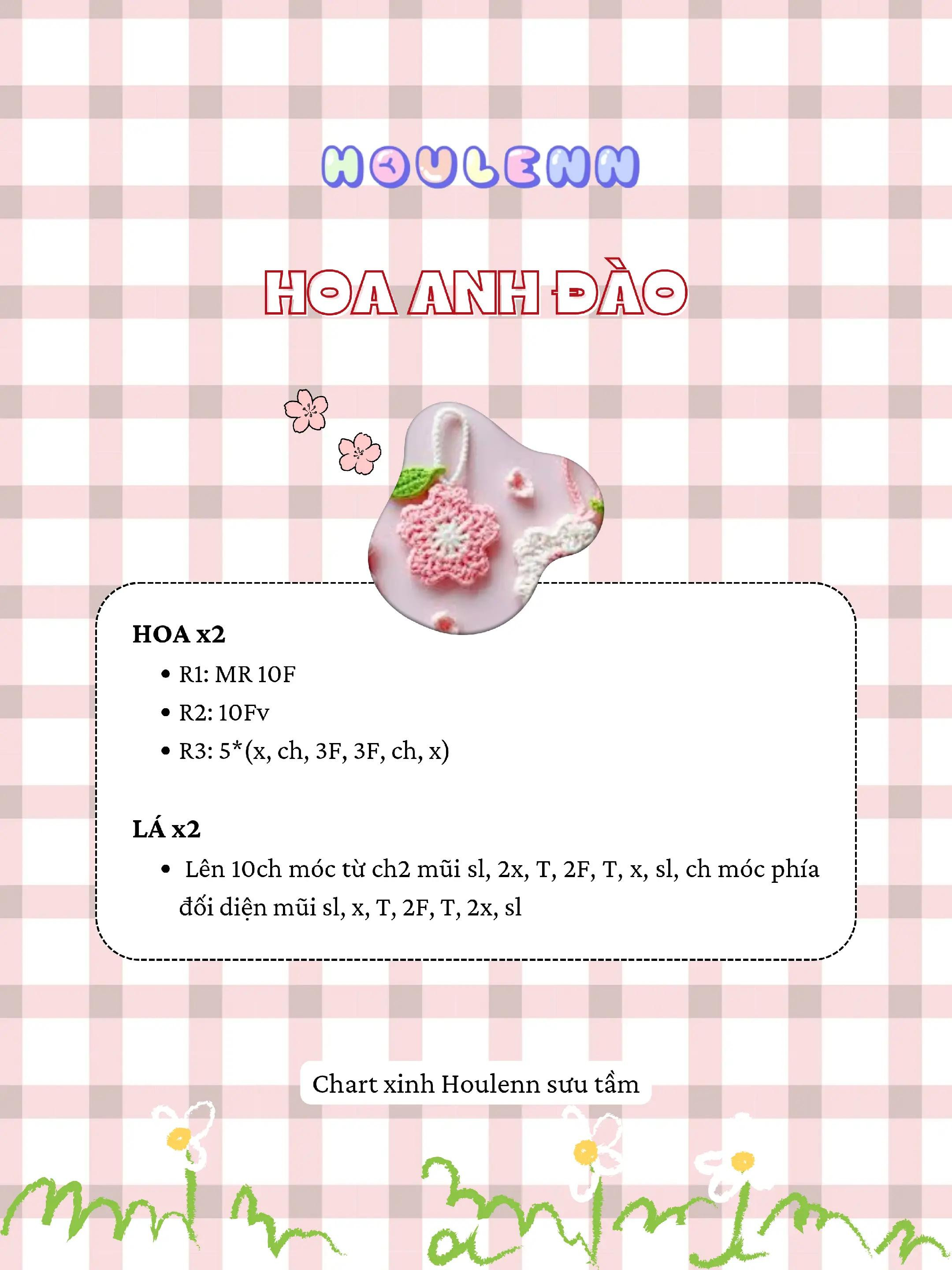 chart móc len hoa anh đào