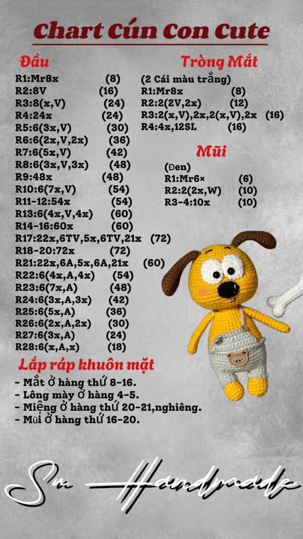 Chart Móc Len Hướng Dẫn Tạo Cún Con Siêu Dễ Thương