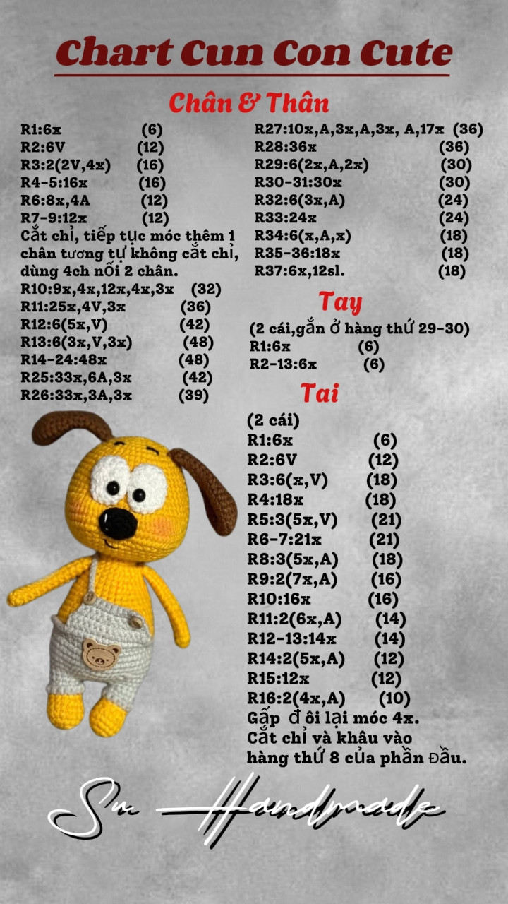 Chart Móc Len Hướng Dẫn Tạo Cún Con Siêu Dễ Thương
