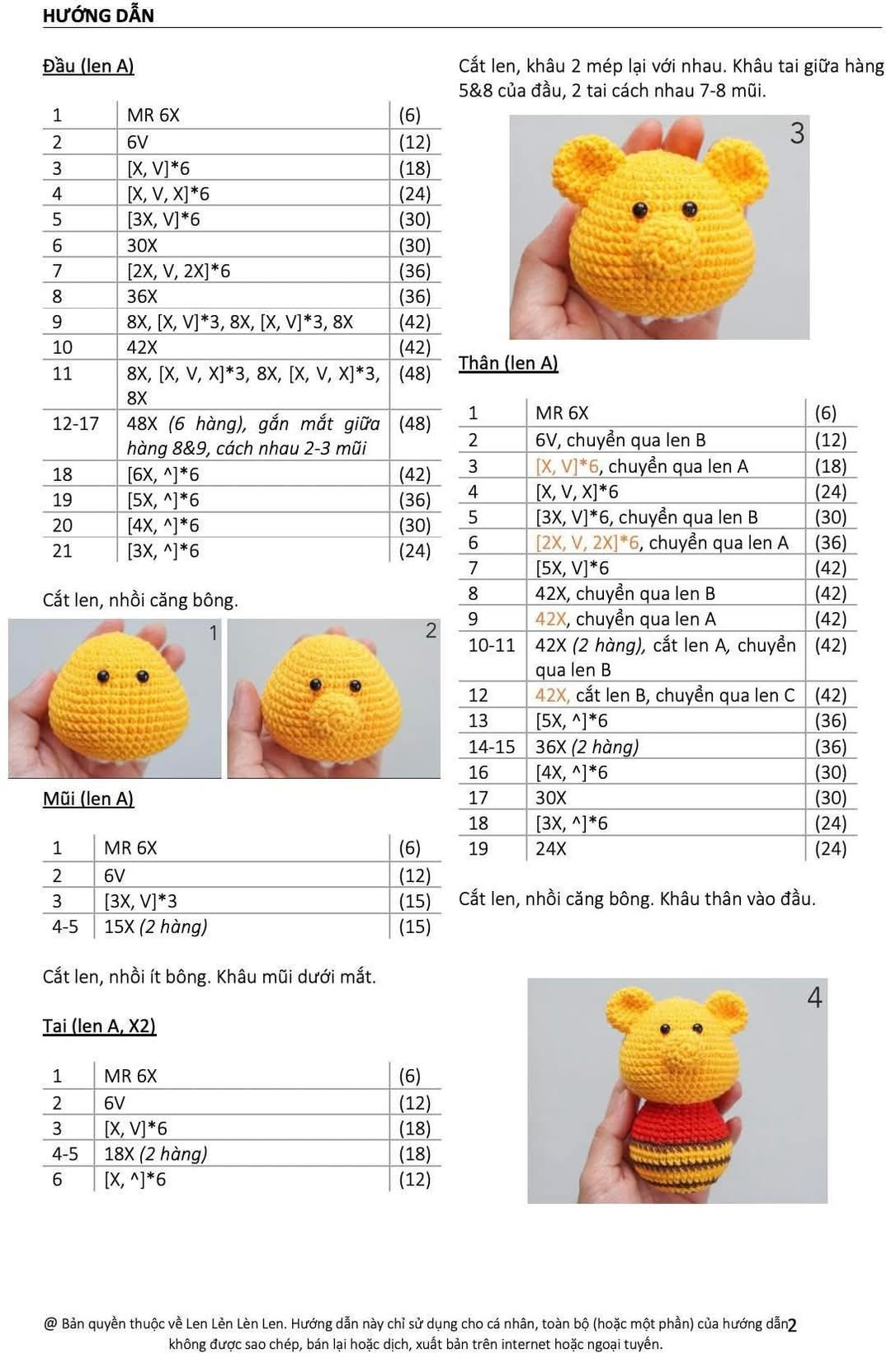 Chart Móc Len: Hướng Dẫn Tạo Hình Thú Ong Đáng Yêu