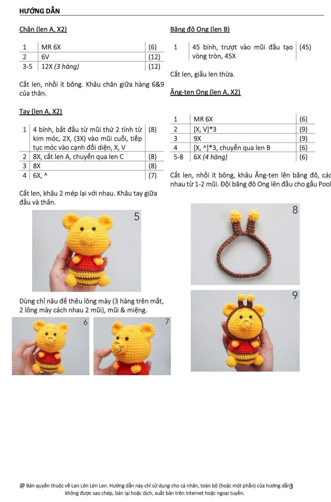 Chart Móc Len: Hướng Dẫn Tạo Hình Thú Ong Đáng Yêu
