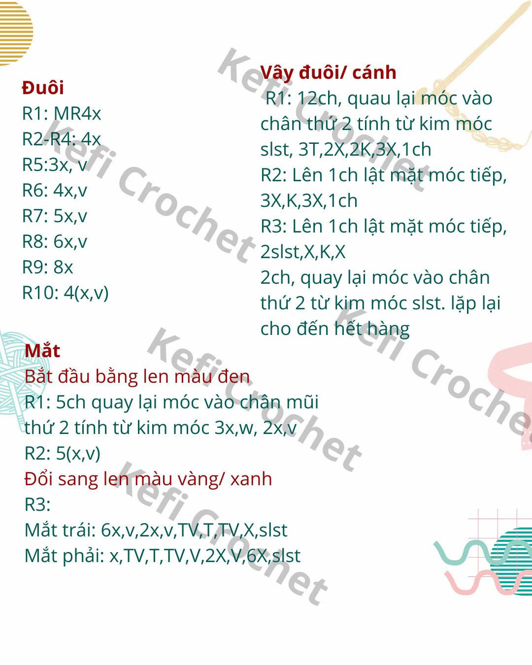 Chart móc len Rồng Răng Sún đáng yêu cho người mới bắt đầu