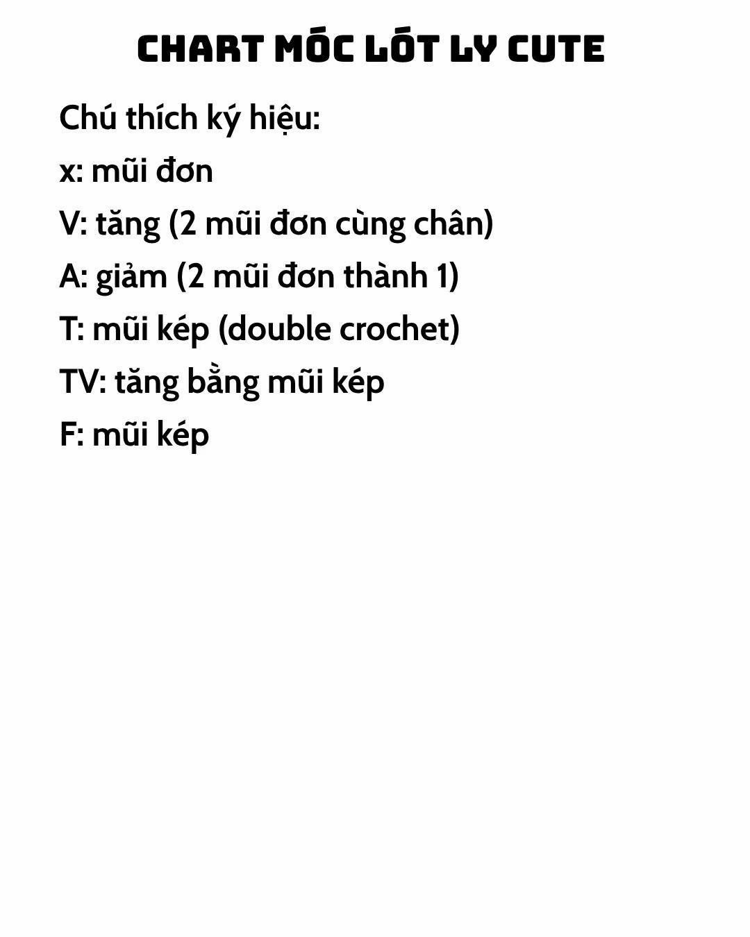 chart móc lót ly cute