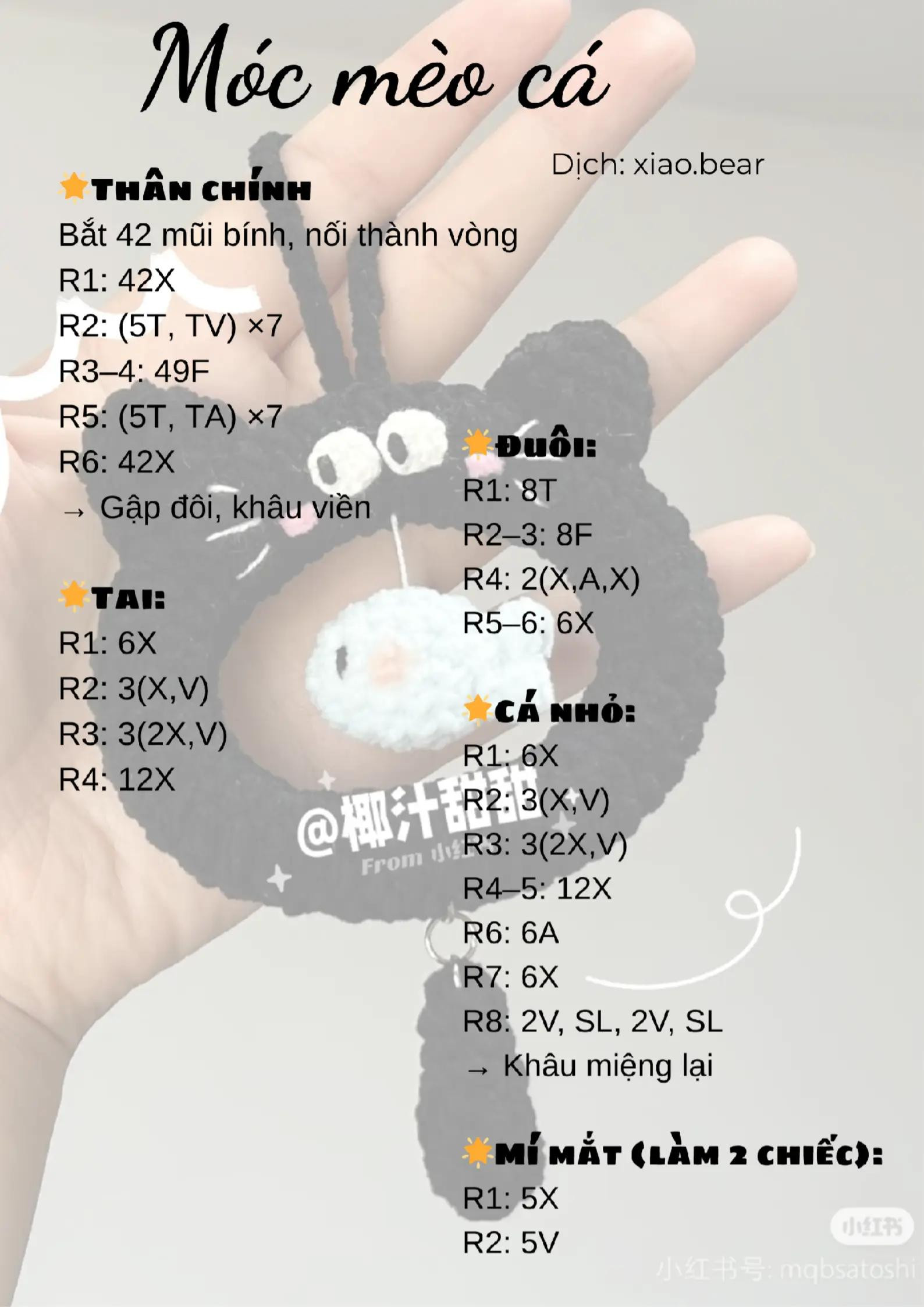 chart móc mèo cá len