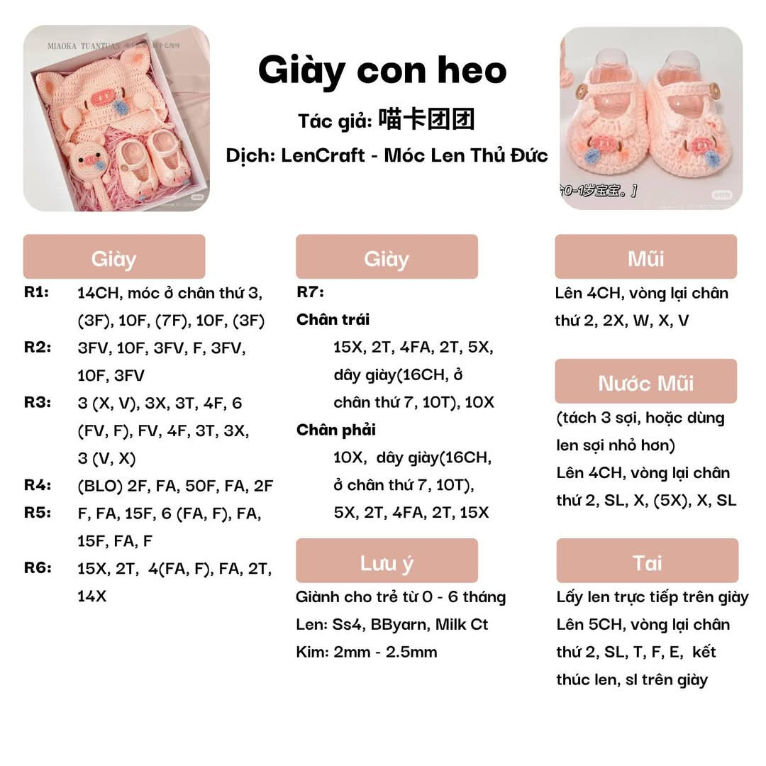 chart móc nón heo con