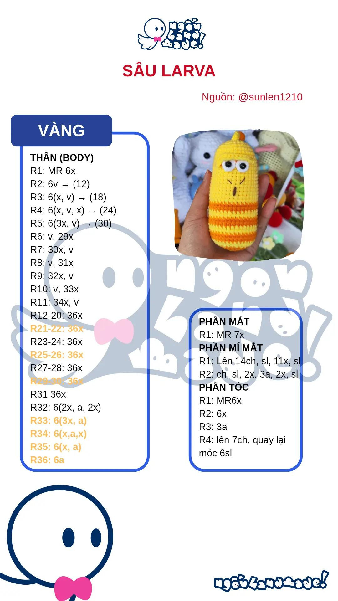 chart móc sâu larva