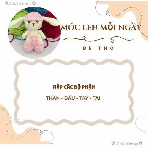 chart móc thỏ trắng mặc quần yếm hồng đội mũ hồng