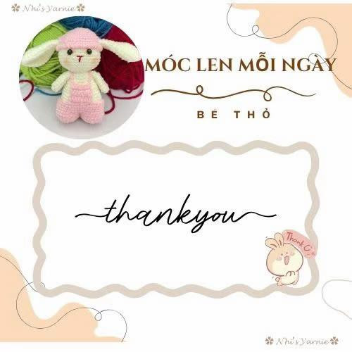 chart móc thỏ trắng mặc quần yếm hồng đội mũ hồng