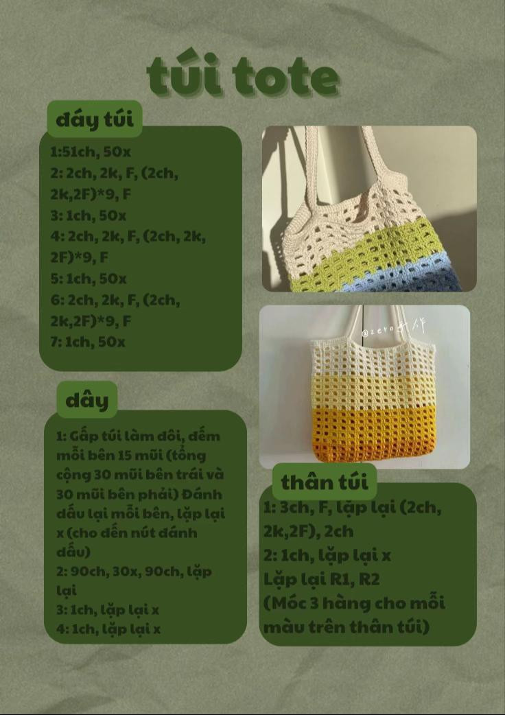 chart móc túi cừu, túi tote, túi trái cây