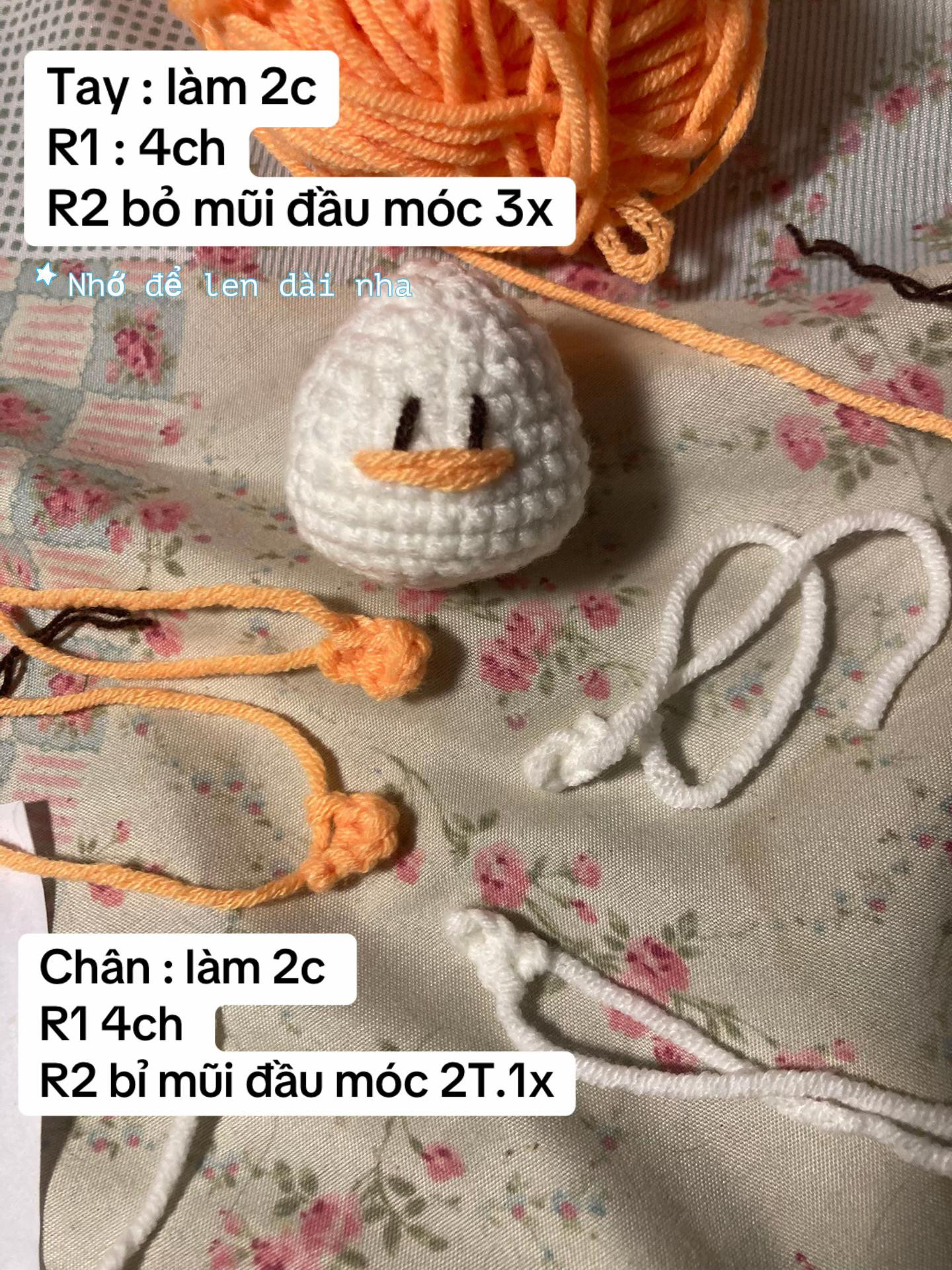 chart móc vịt mini len