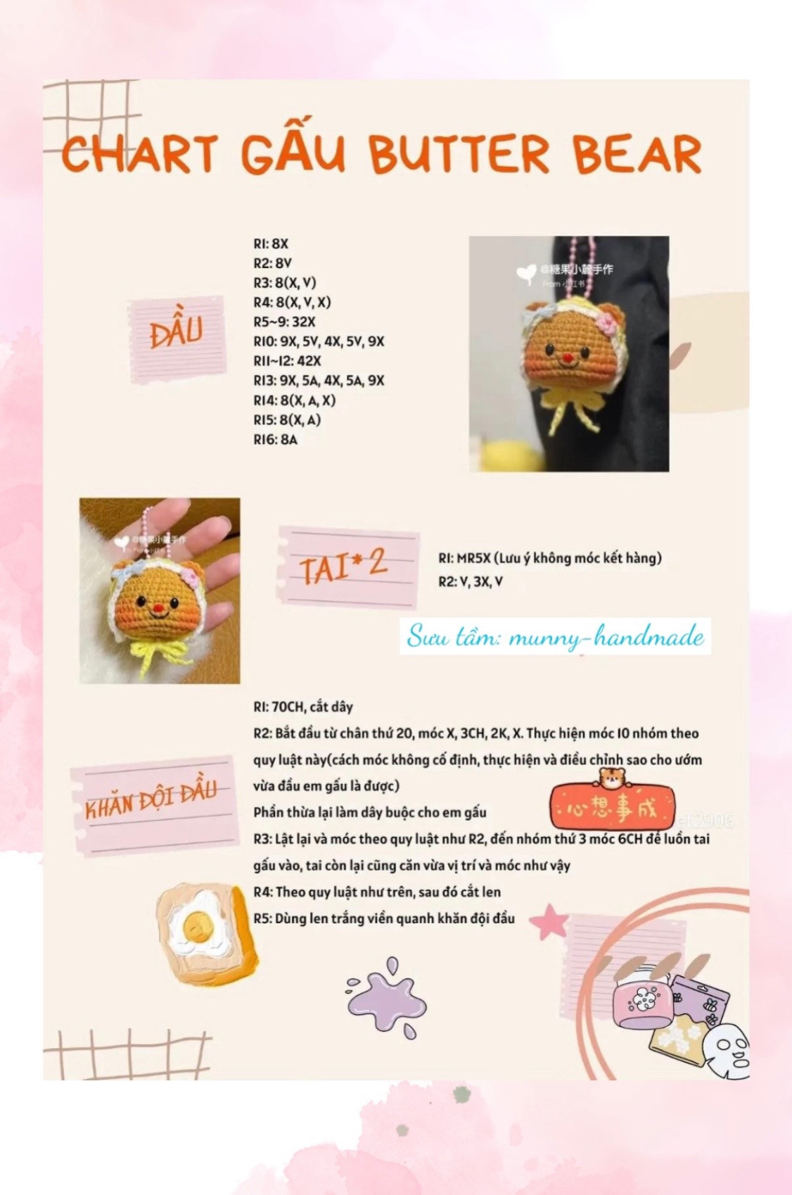 chart phi hành gia. chart gấu butter bear