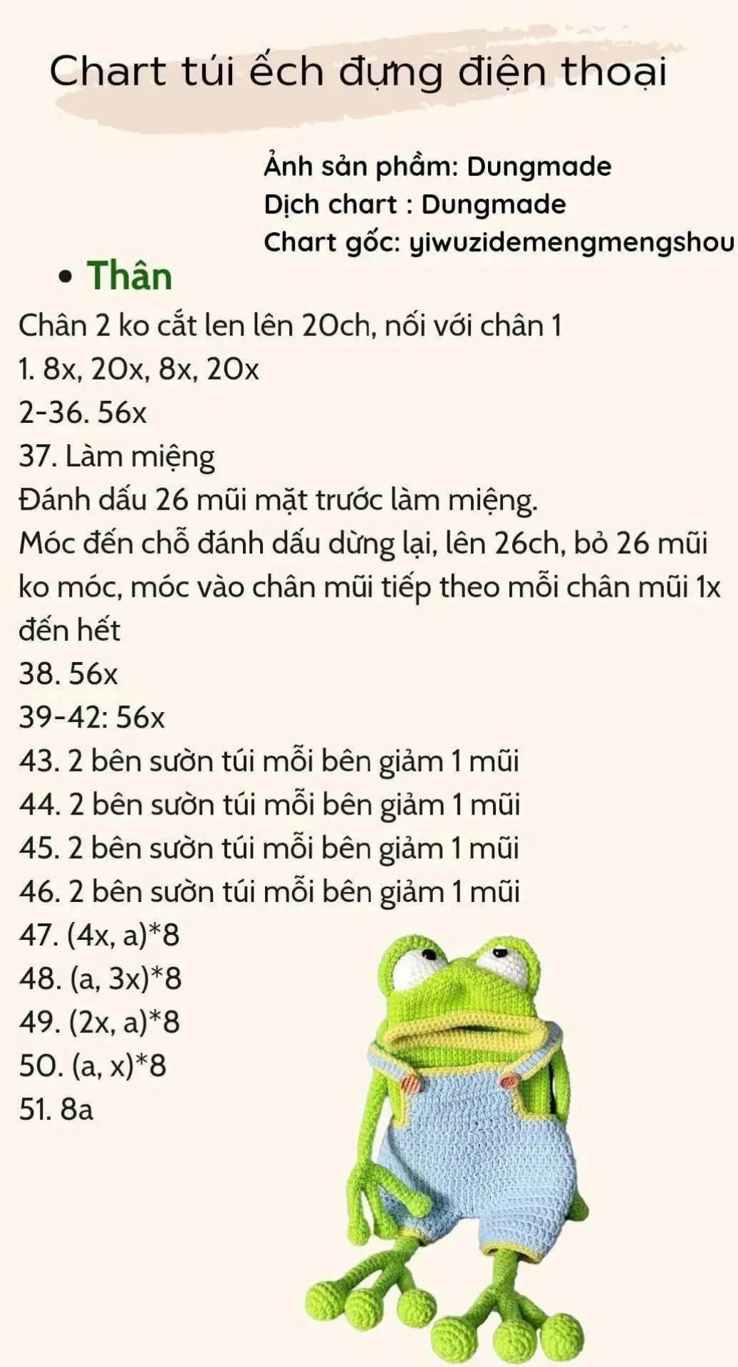 chart túi ếch đựng điện thoại mặc quần yếm